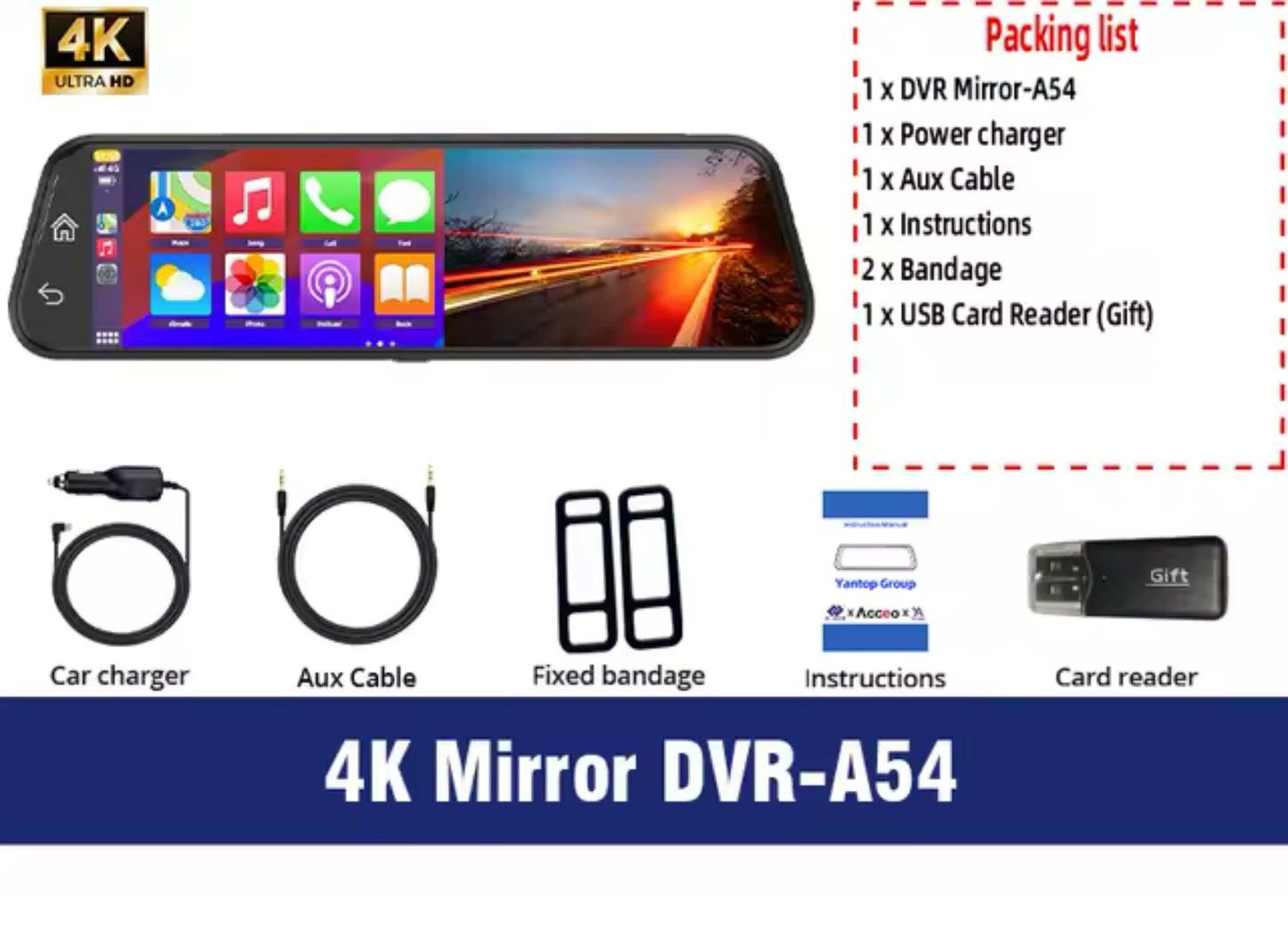 Mirror DashCam 4k ultra 32gb